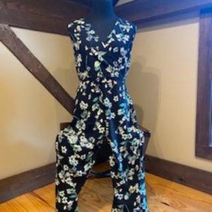 Tahari Black Floral Jumpsuit